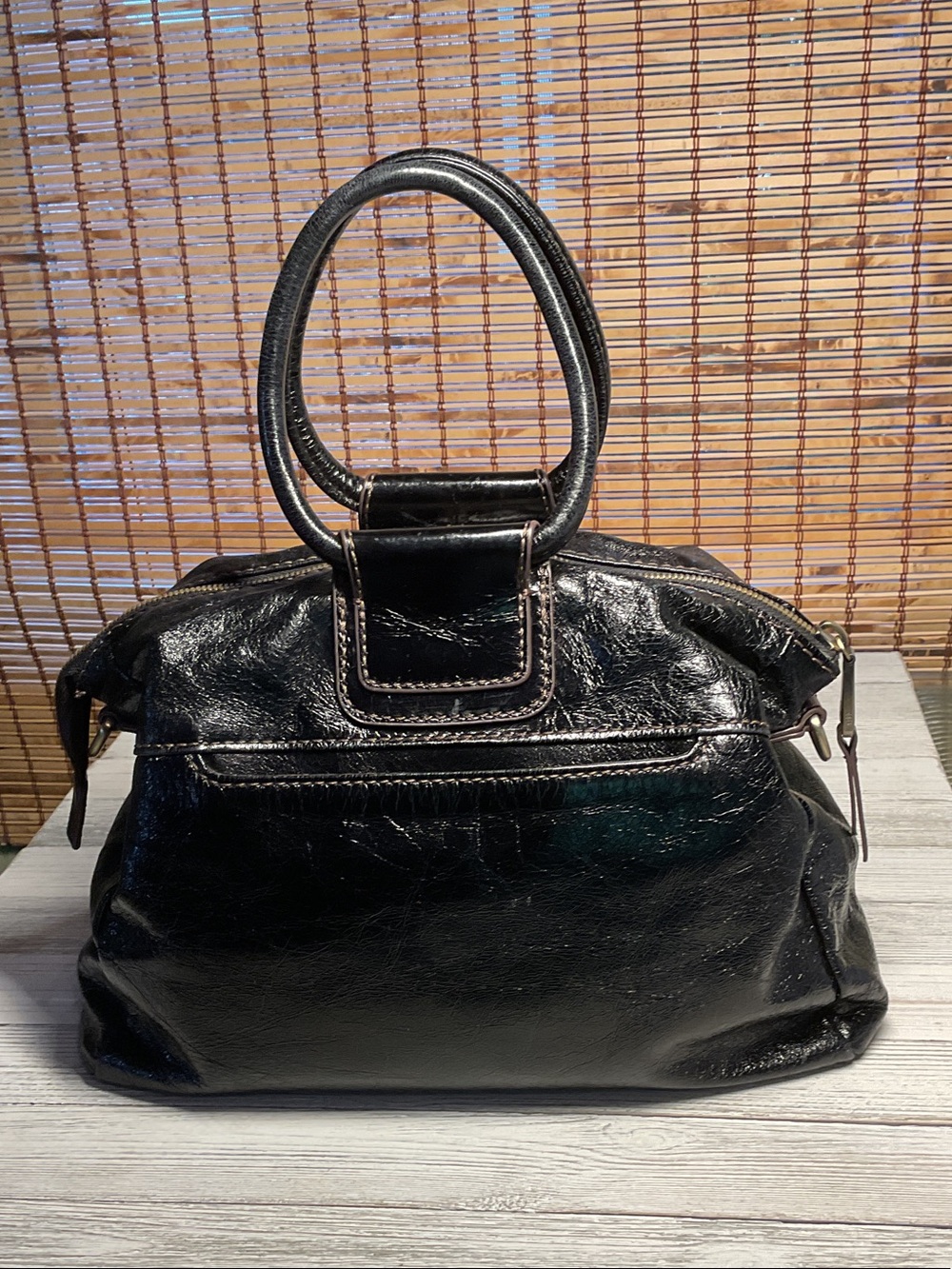 Hobo International Sheila drop handle black leather handbag Small